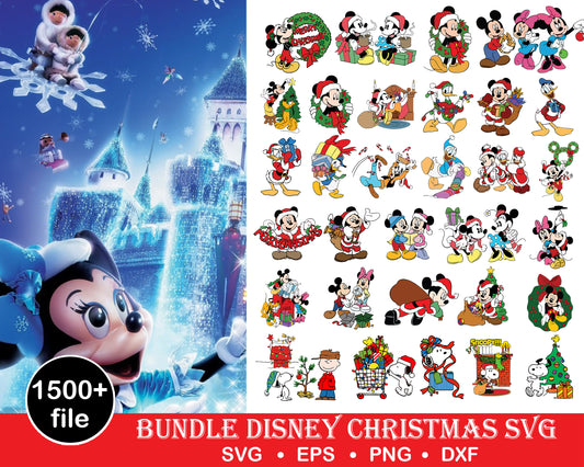 1500+ file Disney Bundle Christmas svg,christmas disney svg eps png, for Cricut, Silhouette, digital, file cut