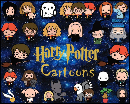 Harry Potter Bundle svg,Harry Potter cute bundle svg, png, dxf, eps, cute wizar, for Cricut, Silhouette, digital, file cut