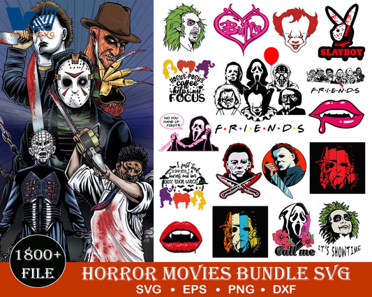 Horror Movies Bundle svg,1800+ files Horror Movies svg eps png, for Cricut, Silhouette, digital, file cut