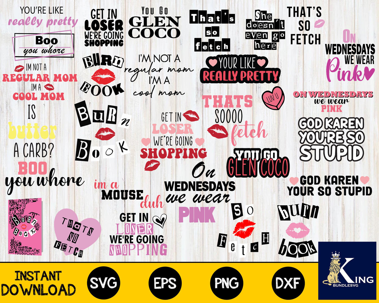 Mean Girls svg, Mean Girls Bundle svg, svg eps png, for Cricut, Silhouette, digital, file cut