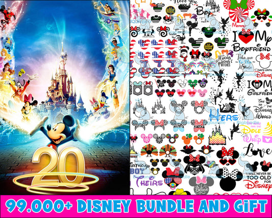 Disney Bundle svg, 99,000+ files Disney Svg dxf eps png, for Cricut, Silhouette, digital, file cut