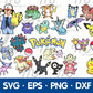 100+ file pokemon SVG Mega Bundle  svg eps png, for Cricut, Silhouette, digital, file cut