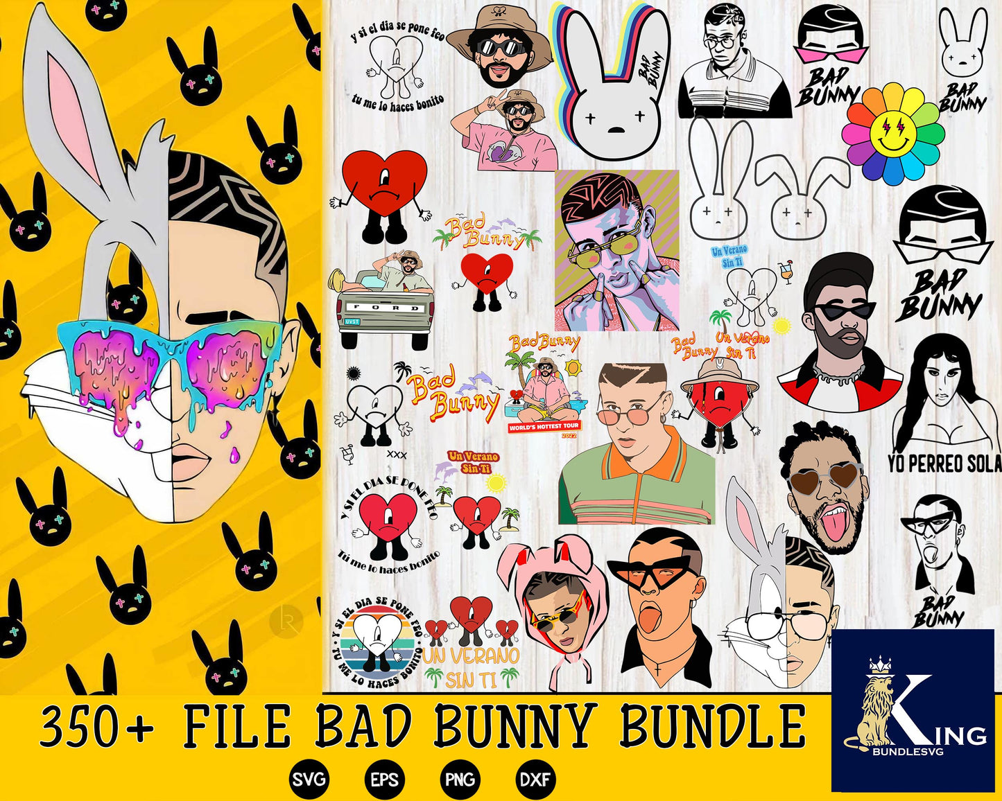 ultimate bad bunny mega bundle svg, unverano sin ti SVG, Mega Bundle unverano sin ti svg eps png, for Cricut, Silhouette, digital, file cut