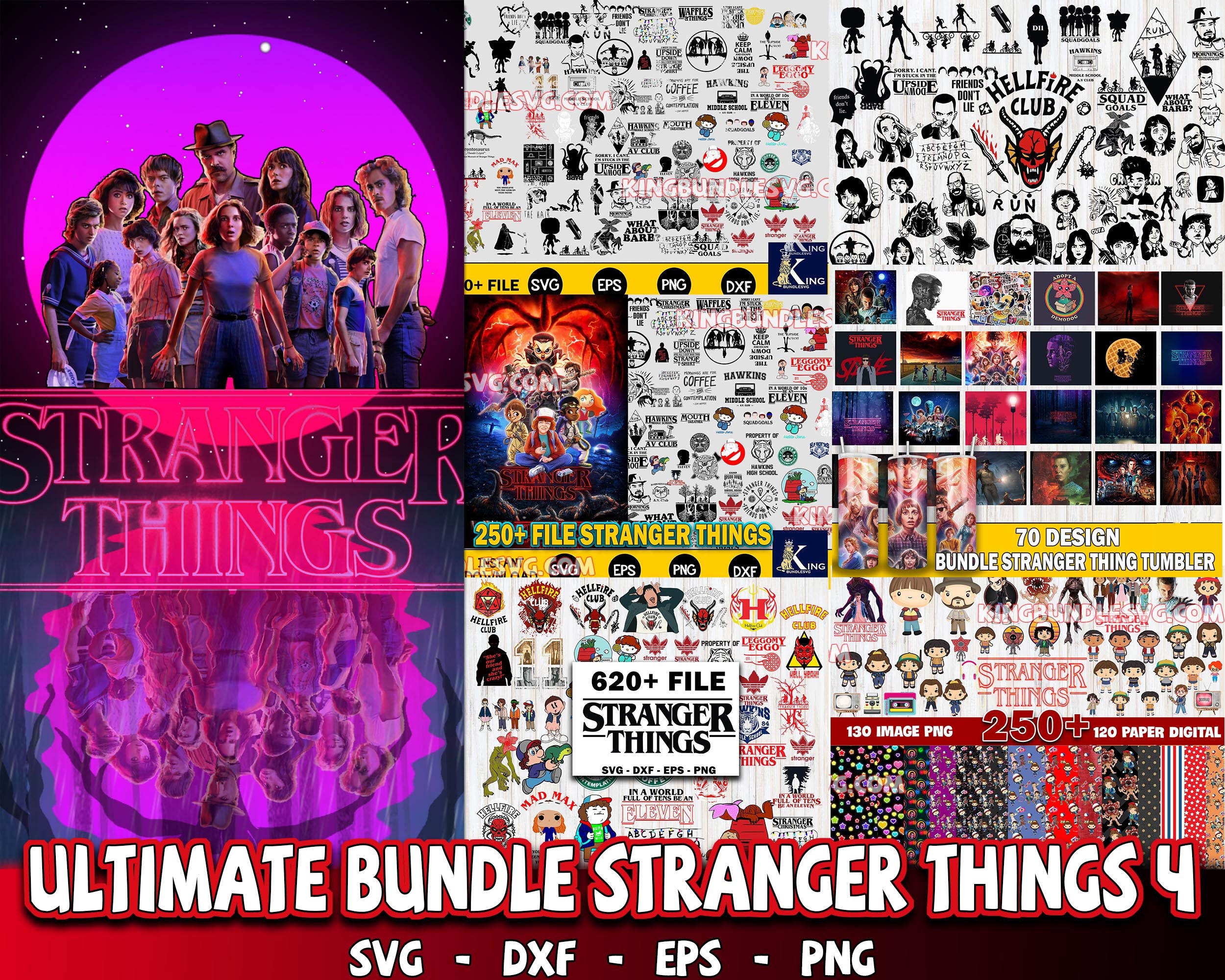 70 file stranger things tumbler Designs Bundle PNG, Hellfire Club png,  Digital Download