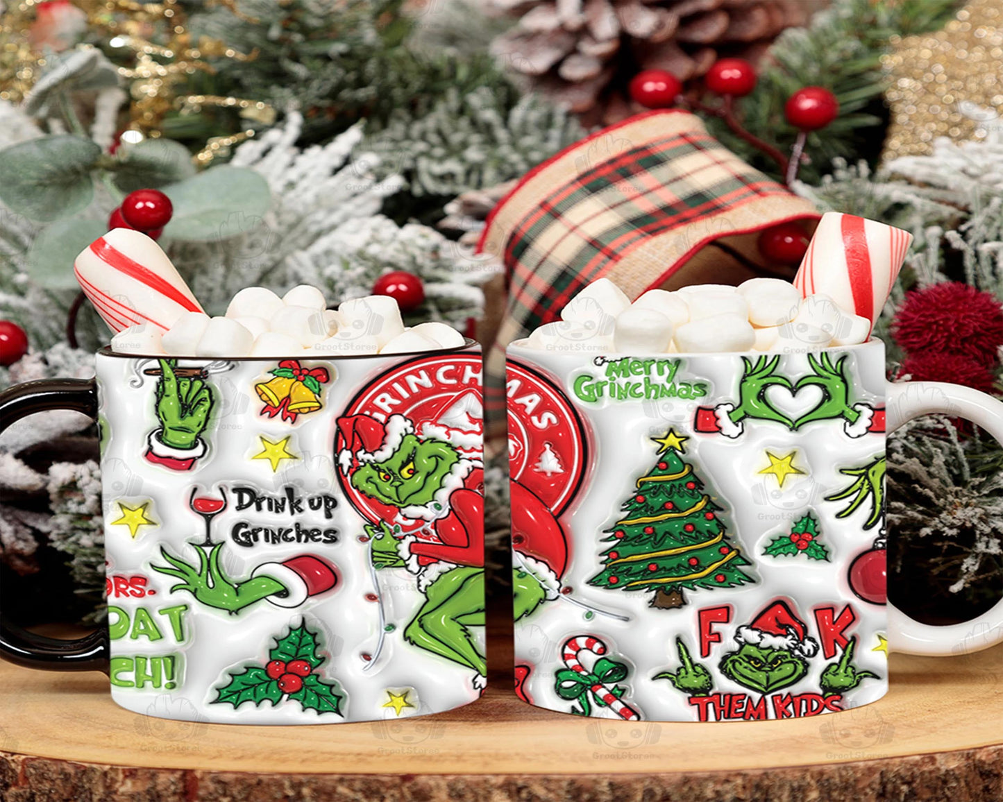 100+ 3D Inflated Cartoon Movie Xmas 11oz Mug Wrap Png Bundle , for Cricut, Silhouette, digital, file cut