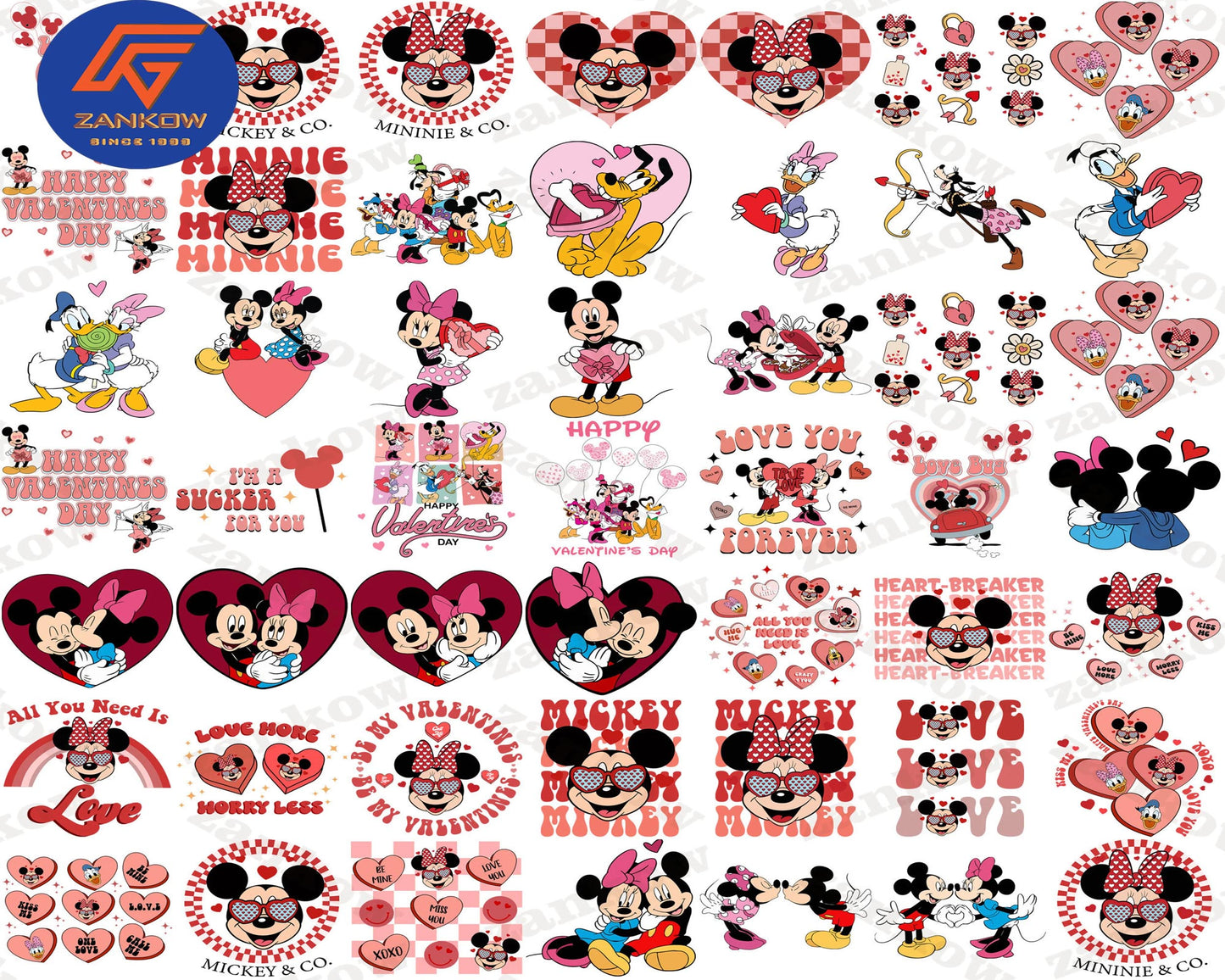 100 file Valentine mickey Mouse Story Png Bundle ,  Cartoon Valentine Png Bundle , Be My Valentine Png, Digital download , Instant Download