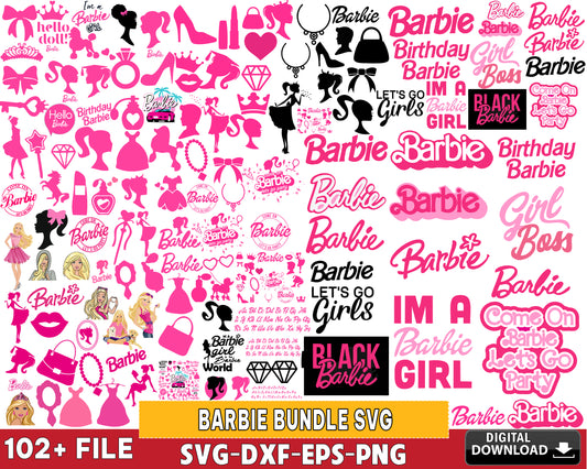 Barbie   Bundle svg, 102+ file Barbie Bundle svg eps png dxf , for Cricut, Silhouette, digital, file cut