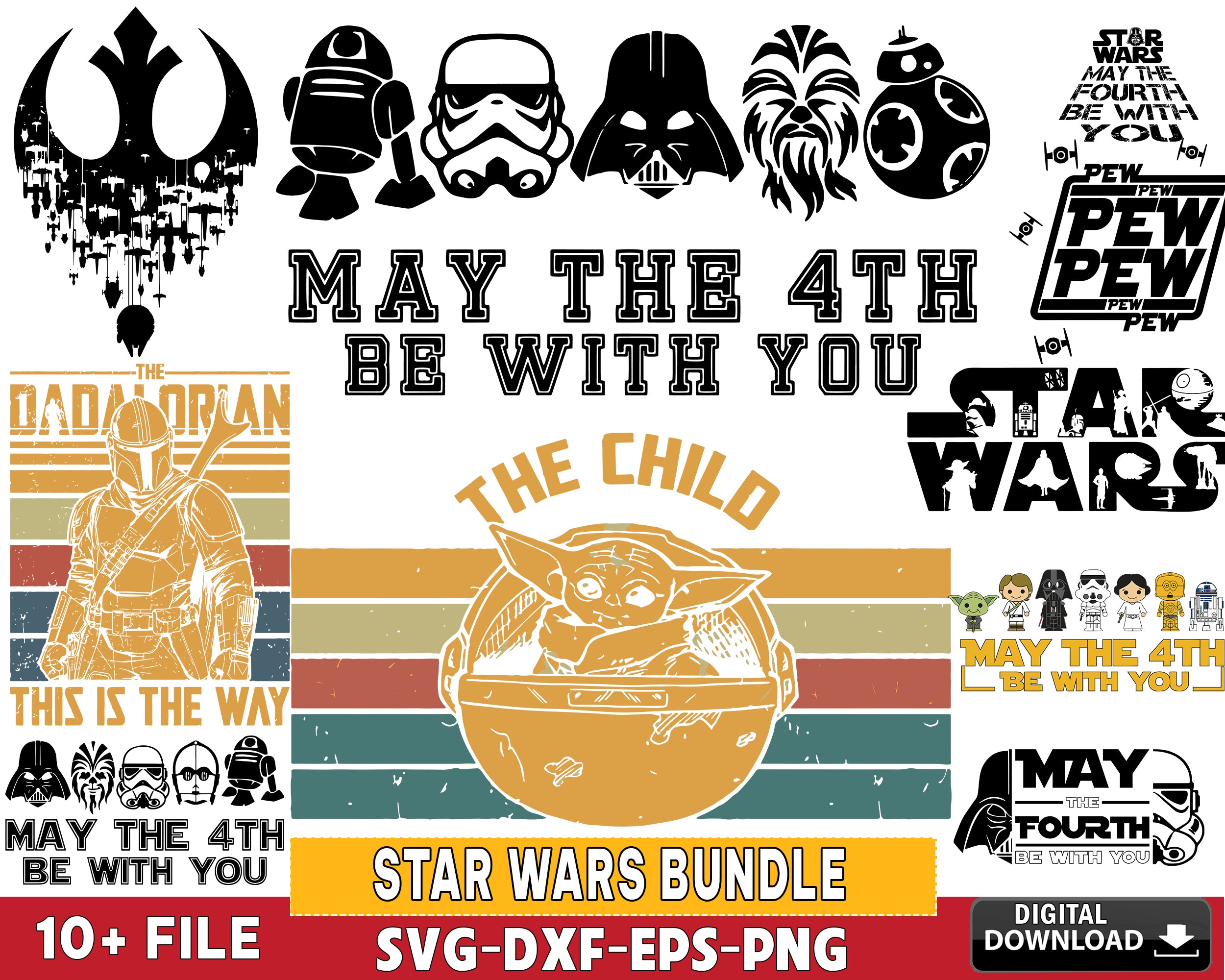 Star Wars Bundle svg,10 file star wars bundle svg eps png dxf , for Cr