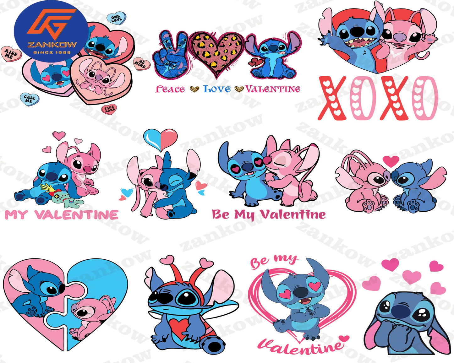 20 file Stitch & Angel Valentine Png Bundle, Stitch valentine bundle Png, Digital download , Instant Download