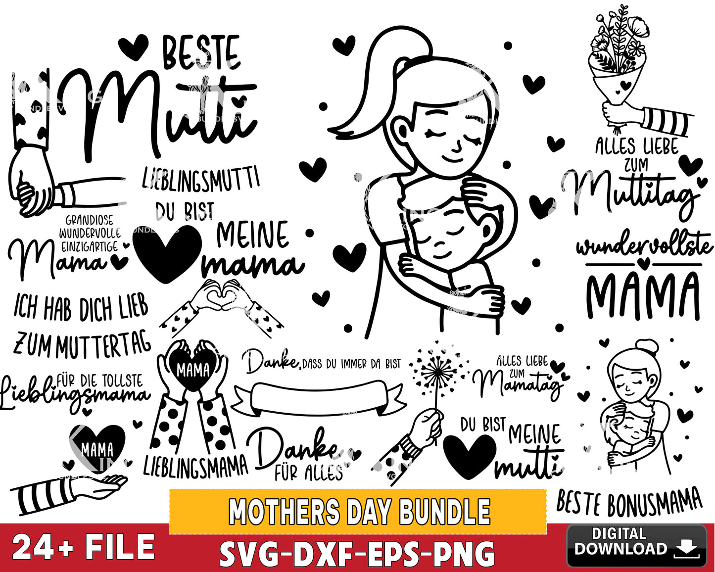 24+ file Mothers Day Bundle SVG, Mothers Day SVG EPS PNG DXF , for Cricut, Silhouette, digital download, file cut