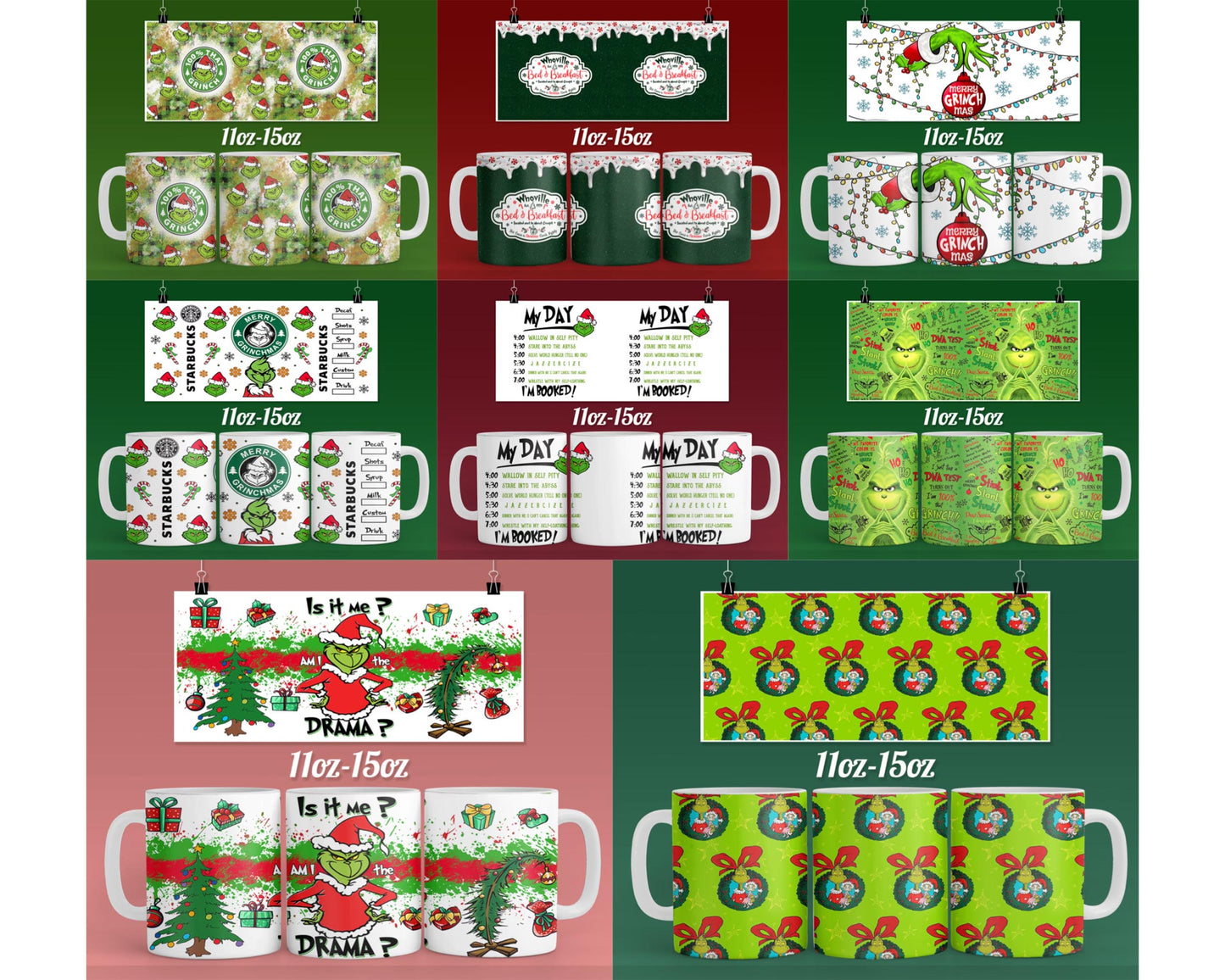 25+ file Grinch MUG TEMPLATE PNG, Christmas coffee bundle PNG, for Cricut, Silhouette, digital download, file cut