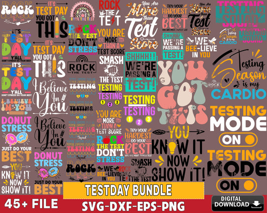 TestDay Bundle svg, 45+ file TestDay bundle svg eps png dxf , for Cricut, Silhouette, digital, file cut