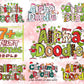 7 Set Christmas Alpha Doodle Png Bundle, Christmas Character Alphabet Bundle PNG, for Cricut, Silhouette, digital, file cut