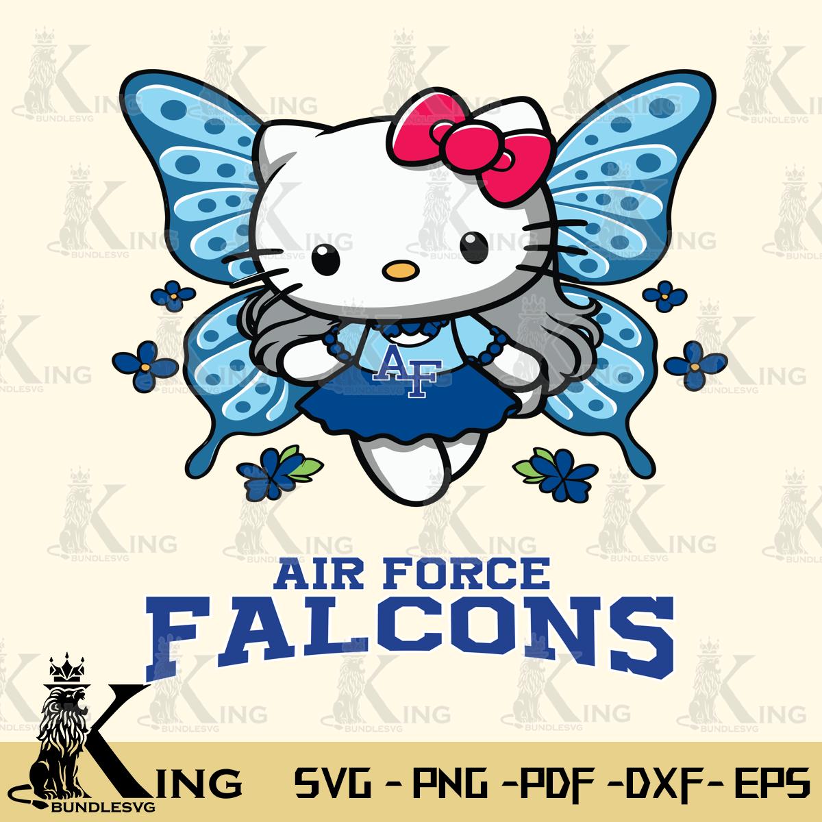 Air Force Falcons Butterfly Kitty Charm Svg Eps Dxf Png File, Digital Download