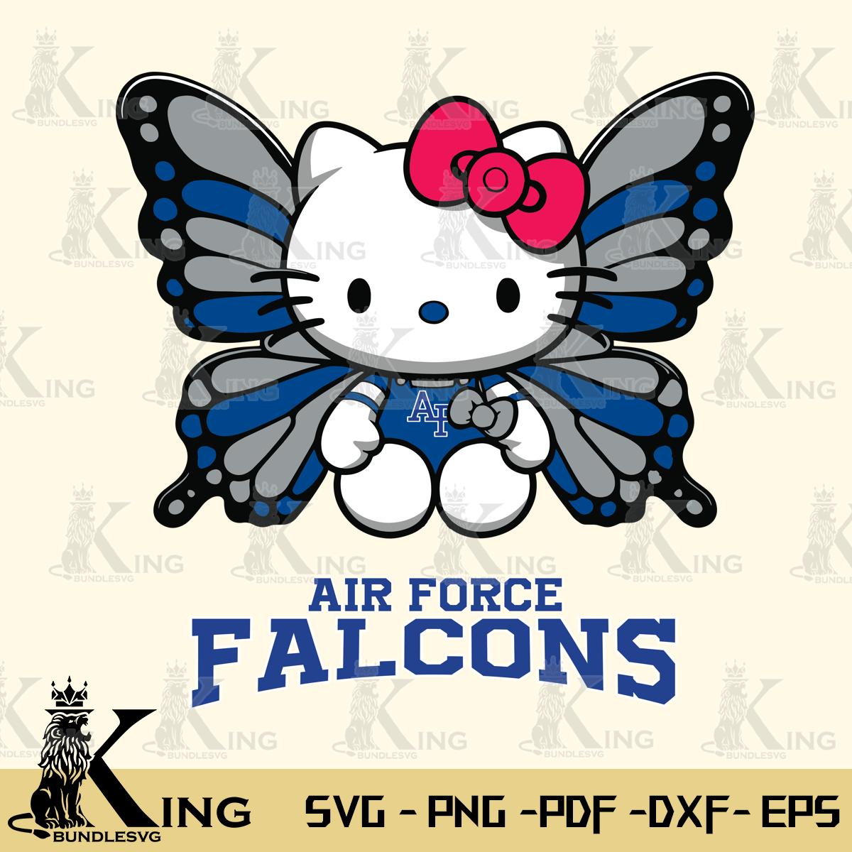 Air Force Falcons Butterfly Kitty Delight Svg Eps Dxf Png File, Digital Download