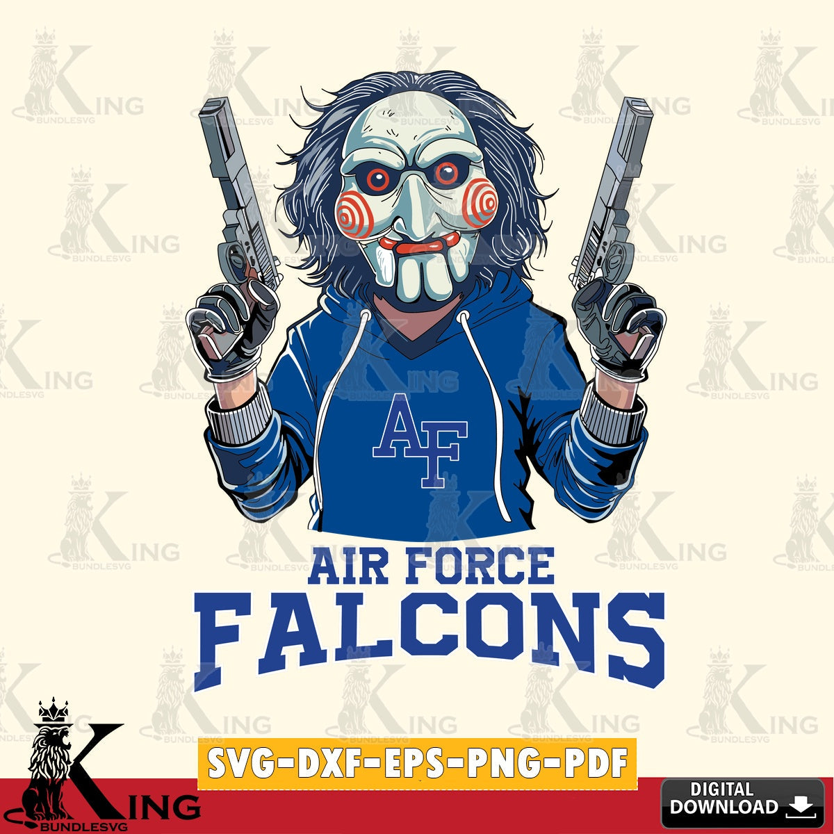 Detailed illustration of Air Force Falcons Jigsaw Billy Football, a printable vector design for sublimation and crafts