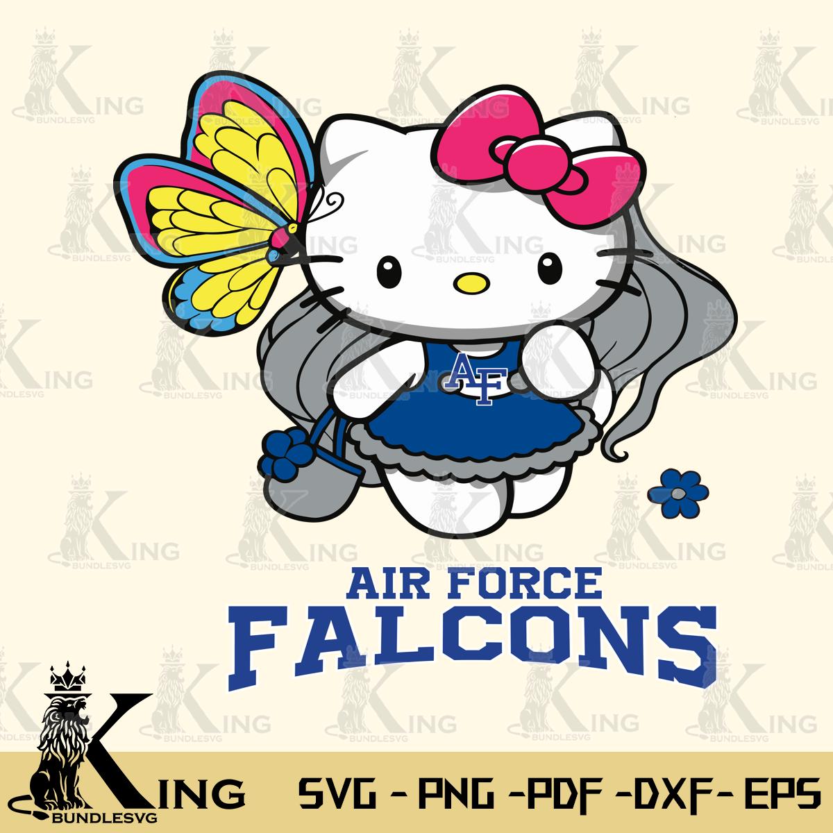 Air Force Falcons Kitty Cartoon Svg Eps Dxf Png File, Digital Download