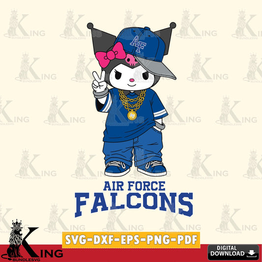 Air Force Falcons Kuromi Streetwear Style SVG file, Cricut, Cut file  , Digital Download , Instant Download, Sanrio svg, Clipart