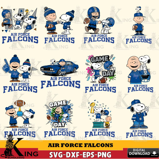 Air Force Falcons Peanuts Football NCAA Bundle SVG, Cricut, Cut file  , Digital Download , Instant Download, Peanuts svg, NCAA svg, Football svg, Sport svg