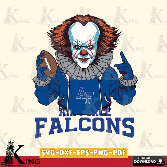 Beautiful illustration of an Air Force Falcons Pennywise football player for PNG clipart for sublimation printing and graphic