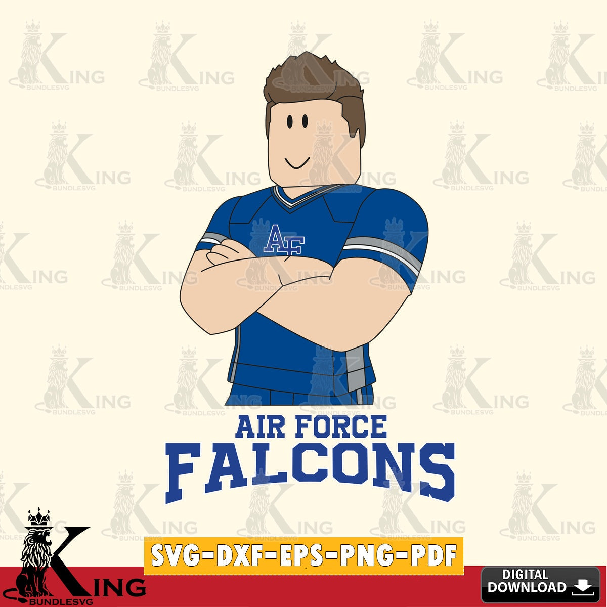 Air Force Falcons Roblox Football SVG file , NCAA Cricut,  File cut , Digital Download , PDF File