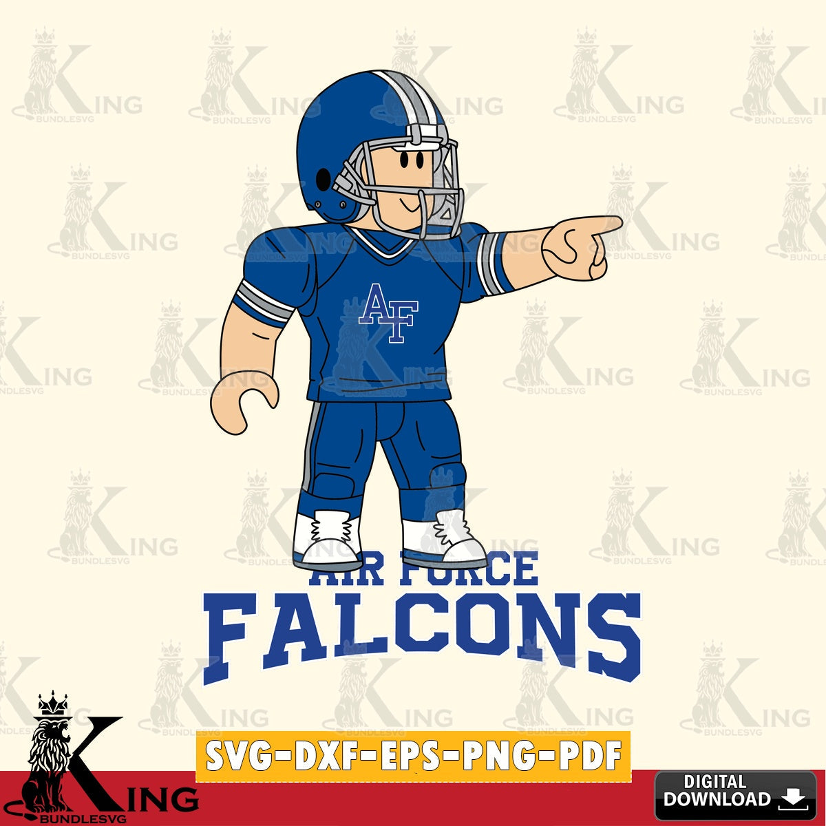 Air Force Falcons Roblox Player Football SVG file , NCAA Cricut,  File cut , Digital Download , PDF File