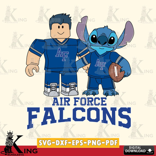 Air Force Falcons Roblox & Stitch Football SVG file , NCAA Cricut,  File cut , Digital Download , PDF File