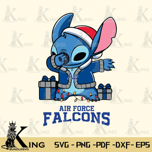 Air Force Falcons Stitch Merry Christmas Svg Eps Dxf Png File, Digital Download