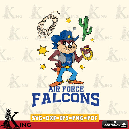 Air Force Falcons Taz Cowboy Western SVG file, Cut file  , Digital Download , Instant Download, Taz svg, NCAA svg