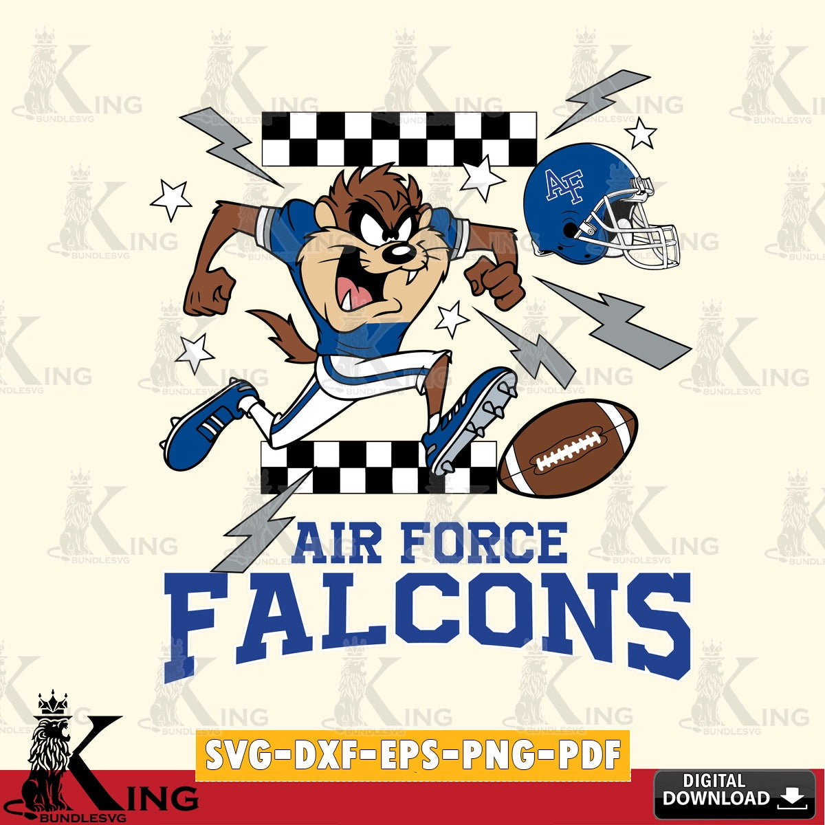Air Force Falcons Taz Football Lightning SVG file, Cut file  , Digital Download , Instant Download, Taz svg, NCAA svg