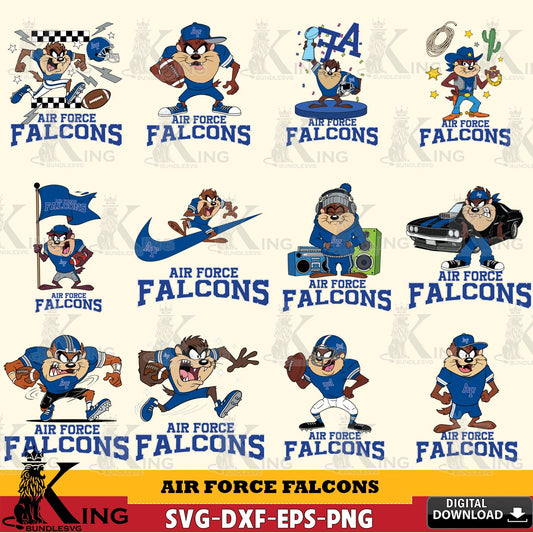 Air Force Falcons Taz Football NCAA Bundle SVG file, Cut file  , Digital Download , Instant Download, Taz svg, NCAA svg