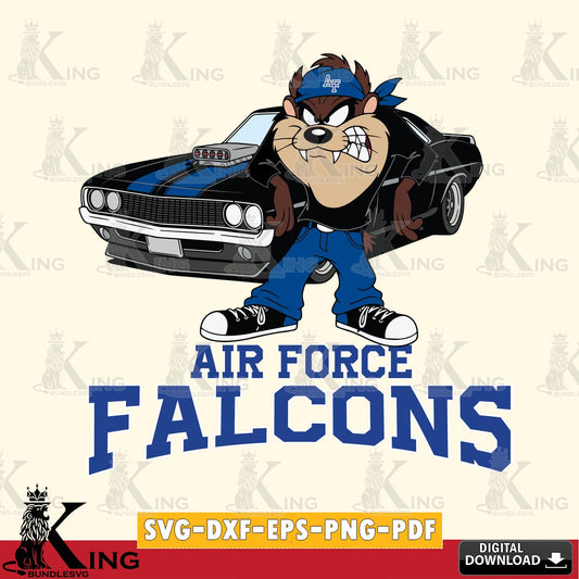 Air Force Falcons Taz Racing Car SVG file, Cut file  , Digital Download , Instant Download, Taz svg, NCAA svg