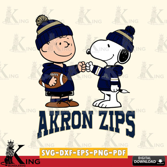 Akron Zips CharlieBrown Football Fist Bump SVG, Cricut, Cut file  , Digital Download , Instant Download, Peanuts svg, NCAA svg, Football svg, Sport svg