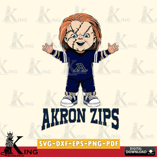 Vector design showing Akron Zips Chucky Football, a versatile clip art for stickers, decals, and mugs.