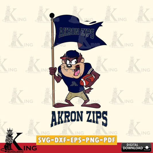 Akron Zips Football Taz Flag Art SVG file, Cut file  , Digital Download , Instant Download, Taz svg, NCAA svg