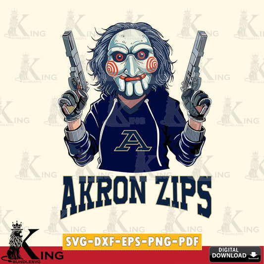 Unique artwork depicting Akron Zips Jigsaw Billy Football, a high-quality vector for DIY scrapbooking and home decor