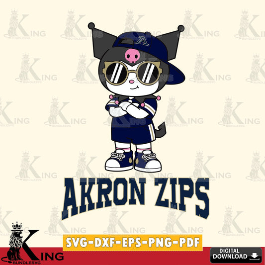 Akron Zips Kuromi Football Jersey SVG file, Cricut, Cut file  , Digital Download , Instant Download, Sanrio svg, Clipart
