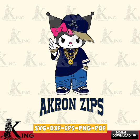 Akron Zips Kuromi Streetwear Style SVG file, Cricut, Cut file  , Digital Download , Instant Download, Sanrio svg, Clipart