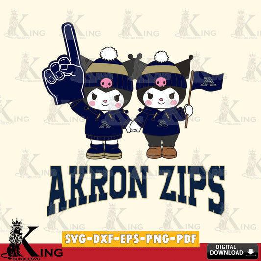 Akron Zips Kuromi rugby Fan SVG file, Cricut, Cut file  , Digital Download , Instant Download, Sanrio svg, Clipart