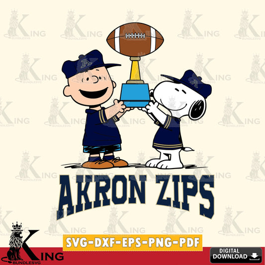 Akron Zips Peanuts Football Trophy SVG, Cricut, Cut file  , Digital Download , Instant Download, Peanuts svg, NCAA svg, Football svg, Sport svg