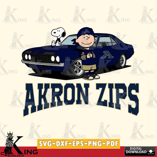 Akron Zips Peanuts Muscle Car SVG, Cricut, Cut file  , Digital Download , Instant Download, Peanuts svg, NCAA svg, Football svg, Sport svg