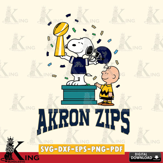 Akron Zips Peanuts Winner SVG, Cricut, Cut file  , Digital Download , Instant Download, Peanuts svg, NCAA svg, Football svg, Sport svg