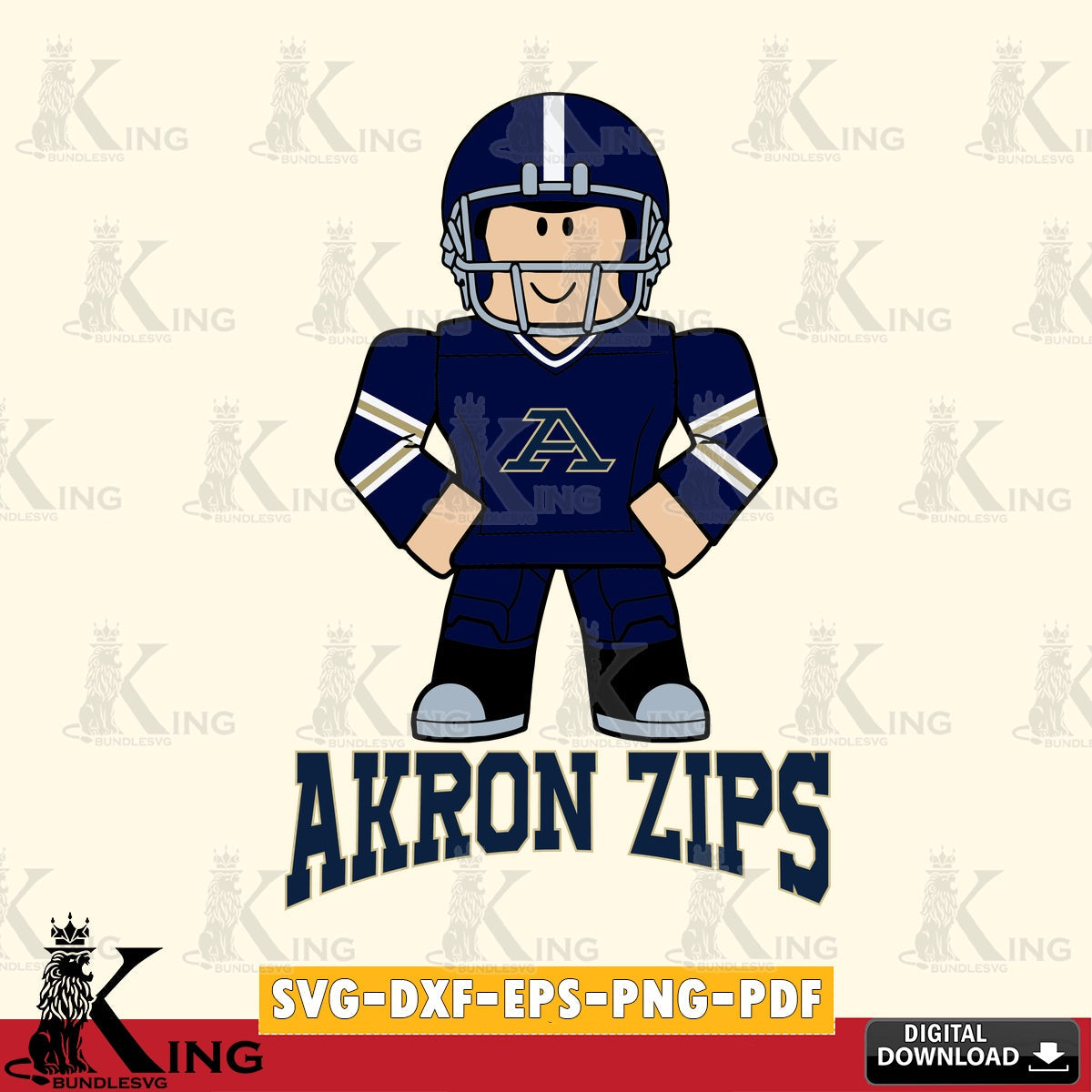 Akron Zips Roblox Cool Football SVG file , NCAA Cricut,  File cut , Digital Download , PDF File