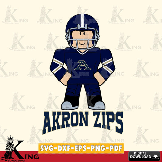 Akron Zips Roblox Cool Football SVG file , NCAA Cricut,  File cut , Digital Download , PDF File