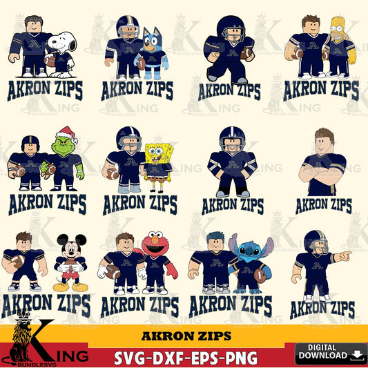 Akron Zips Roblox With Friends football NCAA Bundle SVG file , NCAA Cricut,  File cut , Digital Download , PDF File