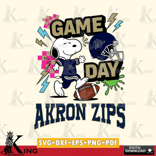 Akron Zips Snoopy Game day SVG, Cricut, Cut file  , Digital Download , Instant Download, Peanuts svg, NCAA svg, Football svg, Sport svg