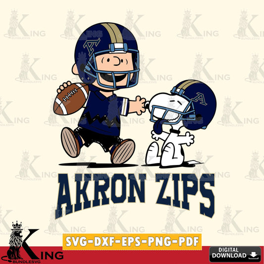 Akron Zips Snoopy and Peanut Fun SVG, Cricut, Cut file  , Digital Download , Instant Download, Peanuts svg, NCAA svg, Football svg, Sport svg