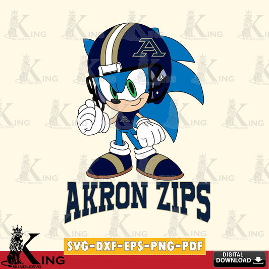 Digital download featuring Akron Zips Sonic Football Mascot vector digital file for silhouette cameo and cricut projects.