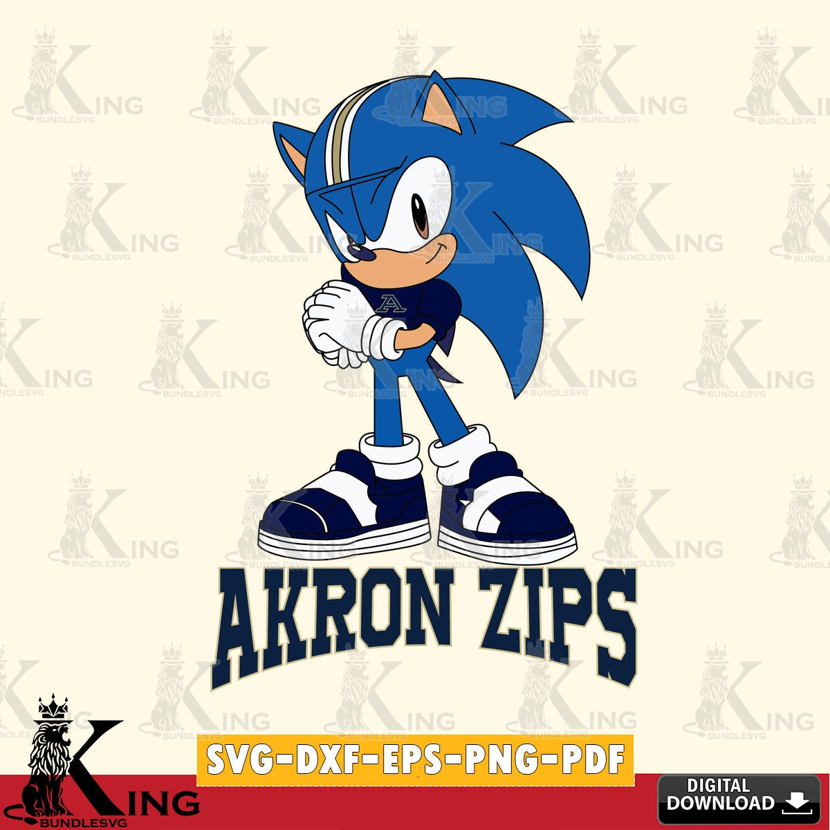 Akron Zips Sonic cute Football SVG file, Vector , Digital Download , PDF File , Instant Download