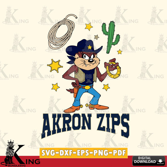 Akron Zips Taz Cowboy Western SVG file, Cut file  , Digital Download , Instant Download, Taz svg, NCAA svg